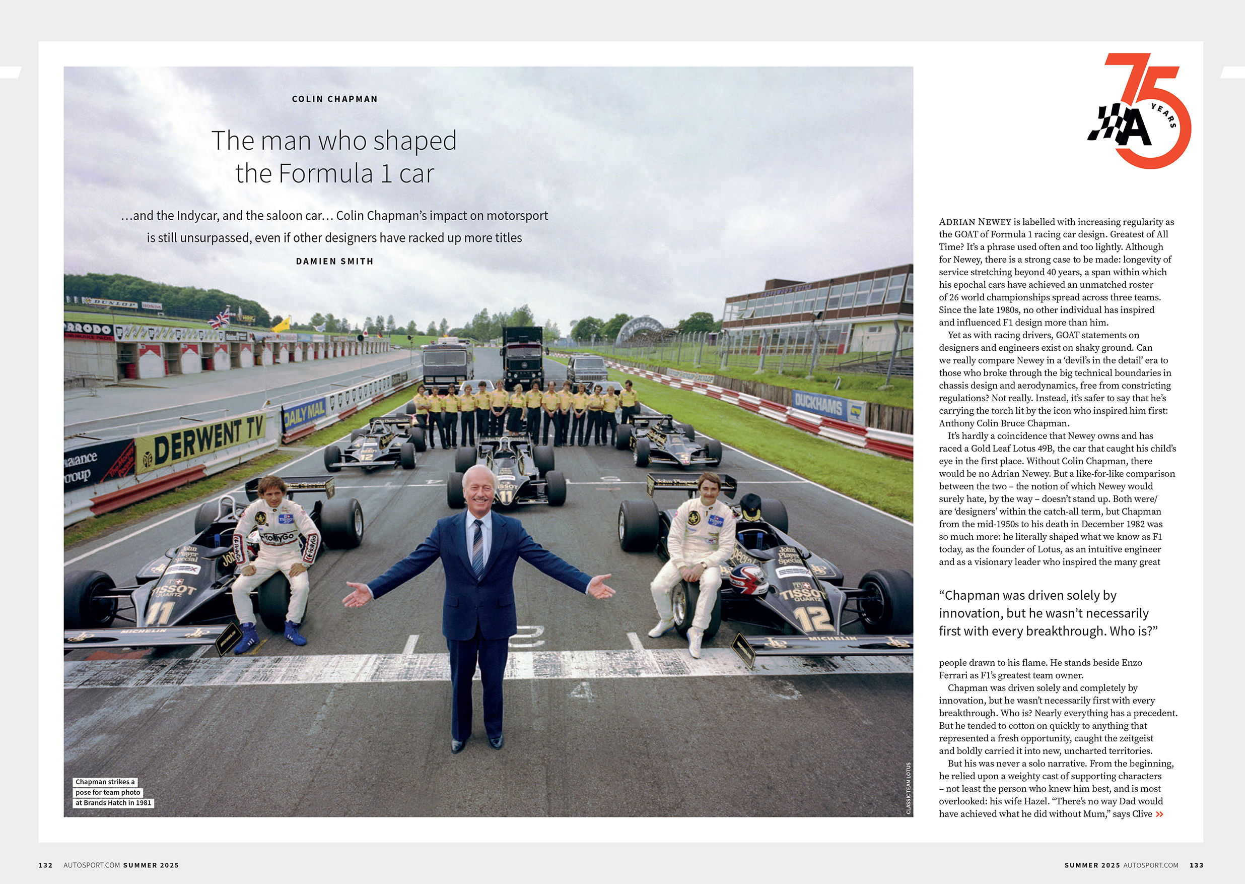 Autosport feature on Colin Chapman and Team Lotus